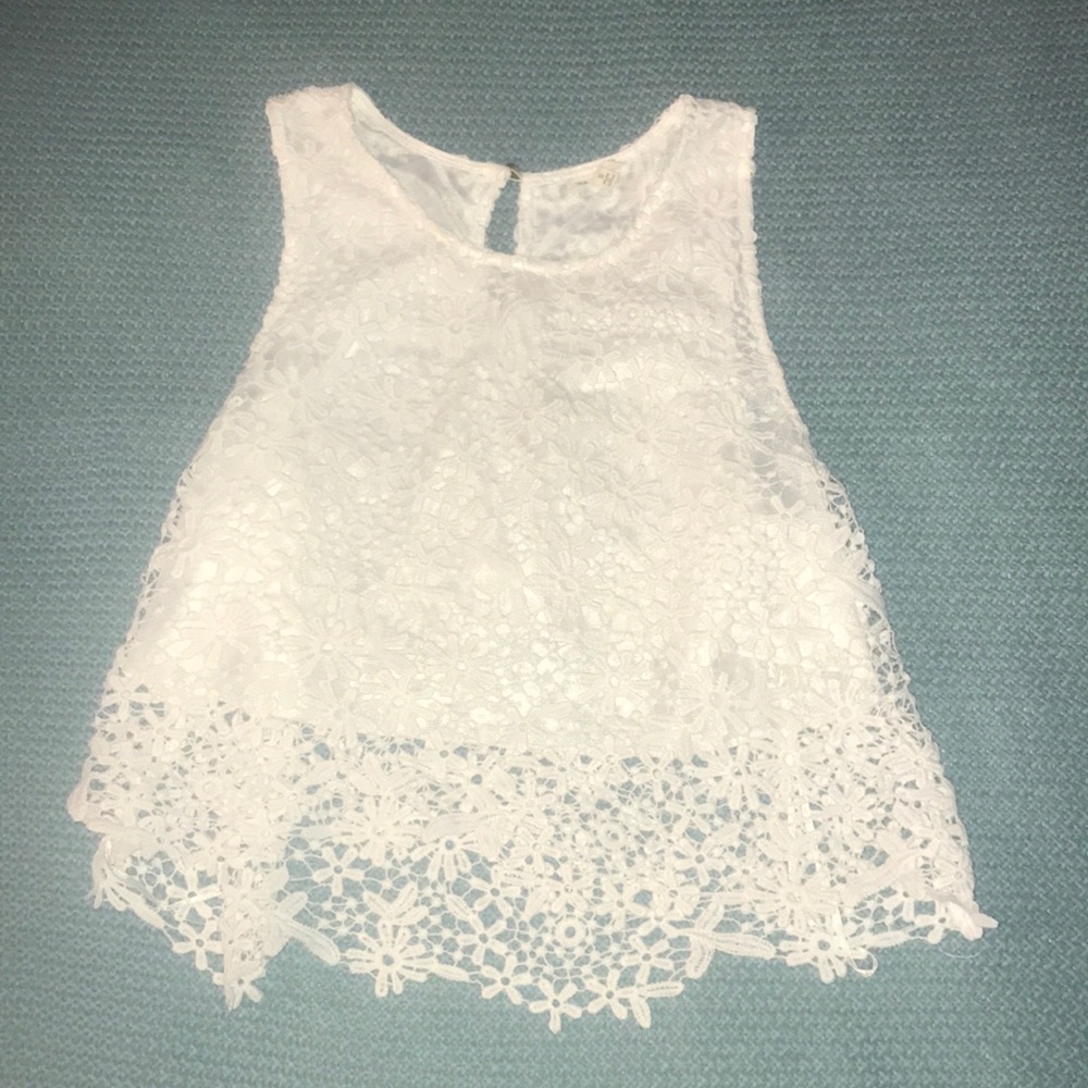 white lace tank